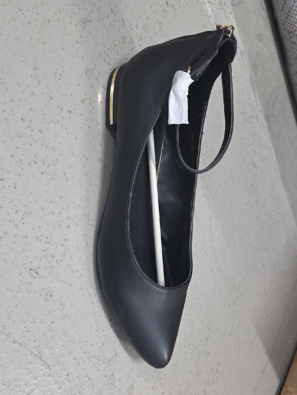 a.n.a Black Pointed Toe Ankle-Strap Flats
